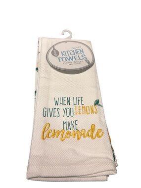 Sleeping Partners Set of 2 Lemon Kitchen Towels Make Lemonade